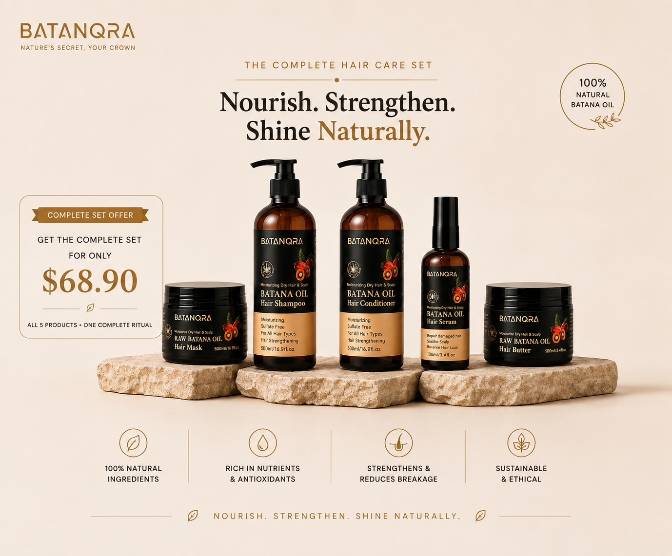 Complete Batana Oil Hair Care Set